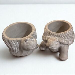 Turtle And Snail Cement Votive Holder Set